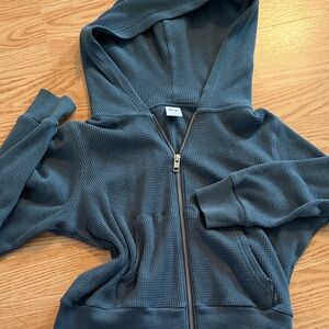 TNA Gray Waffle Zip-Up
